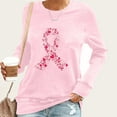 thumbnail image 2 of Staron Long Sleeve Shirts for Women Fall Fashion Breast Cancer Awareness T-Shirts Pink Ribbon O-Neck Tunic Tops Spring Long Sleeve Pullover Birthday Gift for Women, 2 of 4