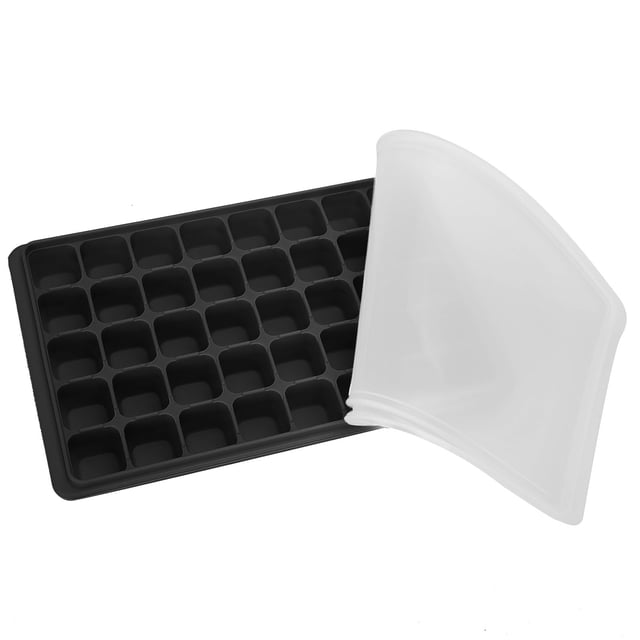 Moldes De Hielo, Bandeja De Cubitos De Hielo Resistente Al Calor De Grado Alimenticio, 40 Cavidades Con Cubiertas Duraderas 22 X 14 X 3 Cm Para Home Bar Kitchen Amonsee NO