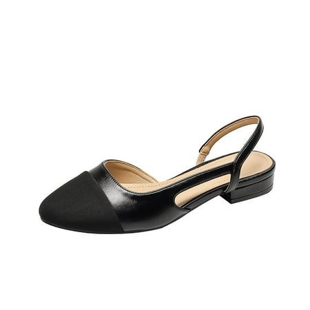 

Women Sling Back Pumps Chunky Heels Sexy Splicing Round Toe Casual Wedding Shoes for Women Fashion Dress Shoes