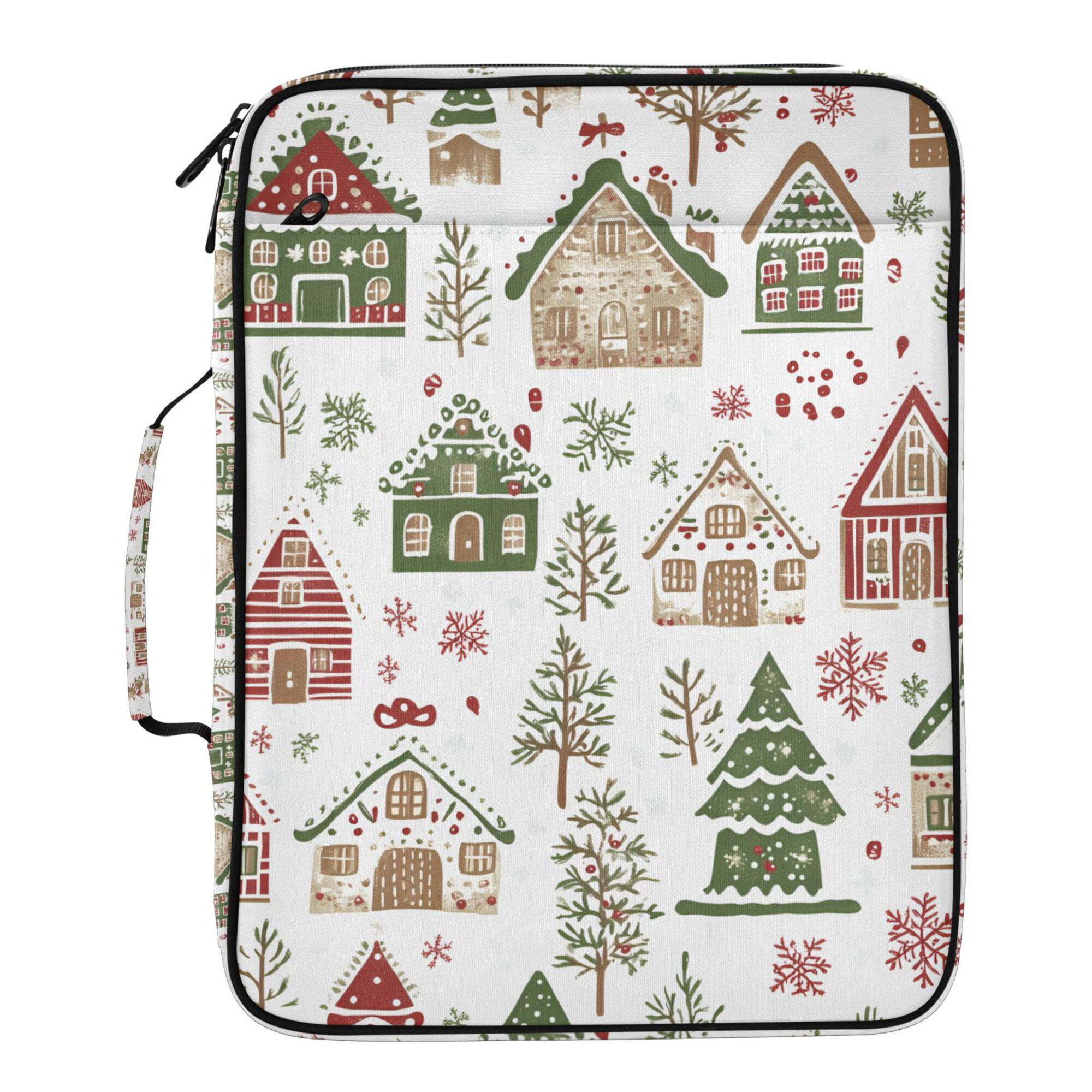 FORMRS Accordion File Folder A4 Size 7-Pocket Expanding Document Organizer Bag with 3 Ring Binder, Brown Christmas House