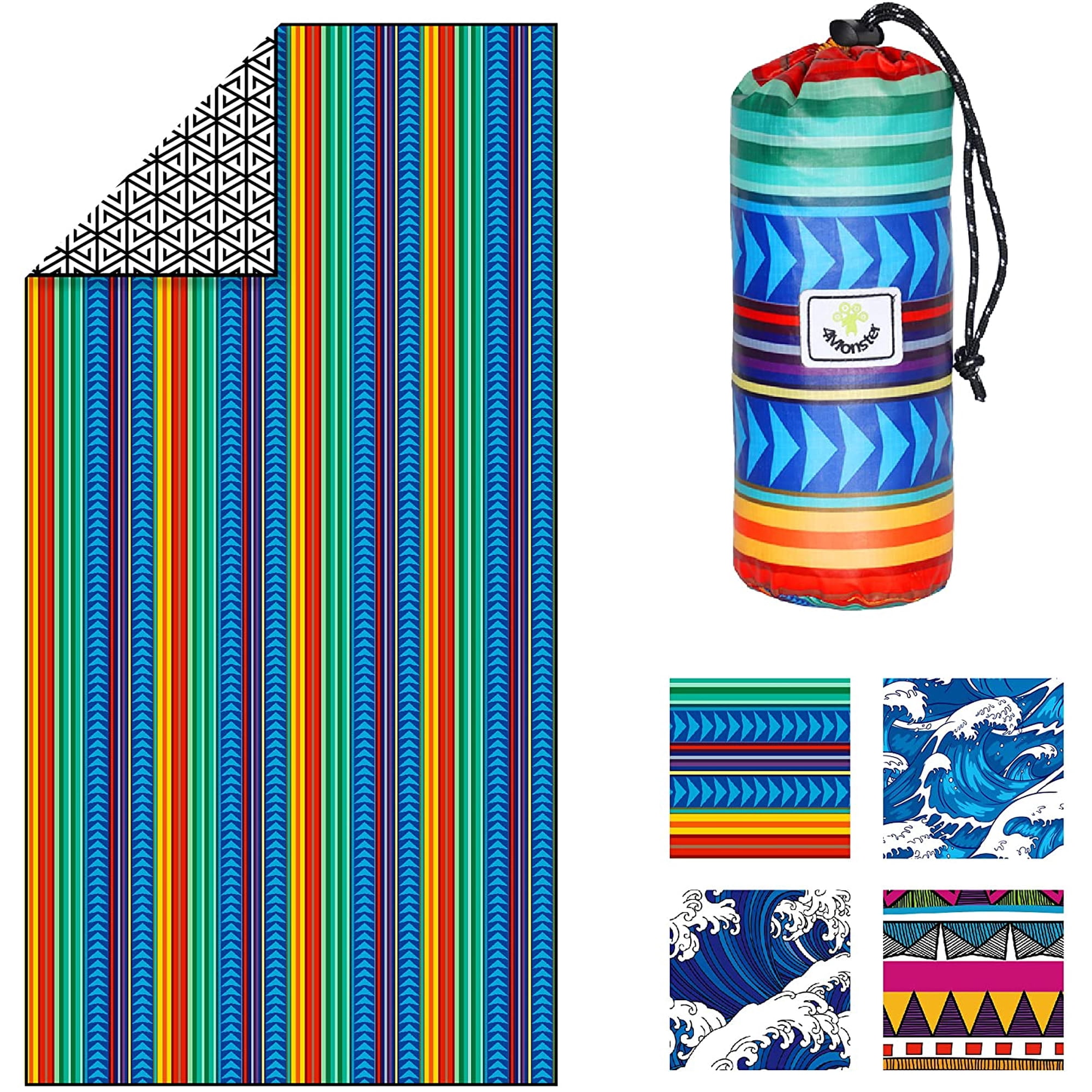 4Monster Microfiber Beach Towel Quick Dry,Super Absorbent Lightweight Towel for Swimmers, Sand Free Towel, Beach Towels for Pool, Swim, Water Sports