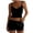 Black, variant on Women's Sexy Two Piece Outfits Summer Solid Color Backless Cami Crop Top and Bodycon Shorts Casual Outfits,Yellow,Women's S-L