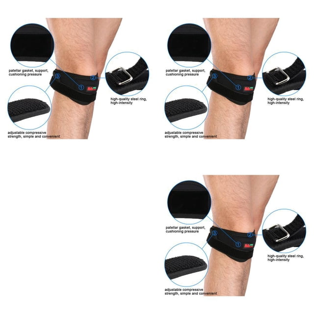 tamizeot Ceinture de Tendon de Sport Réglable Ceinture de Sport pour Rotule Support de Genouillère pour Protection Bandage Accessoires de Sport Nouveau 3ensemble