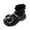 e#136Black324, variant on Girls Bow Pearl Short Boots Kids Cozy Fuzzy Ballet Style On Winter Lightweight Solid Color Footwear Girls Stylish Child Shoes