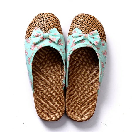 

LSFYSZD Women Men Anti-Slip Linen Slippers Rattan Grass Couple Comfortable and Breathable Beach Sandals