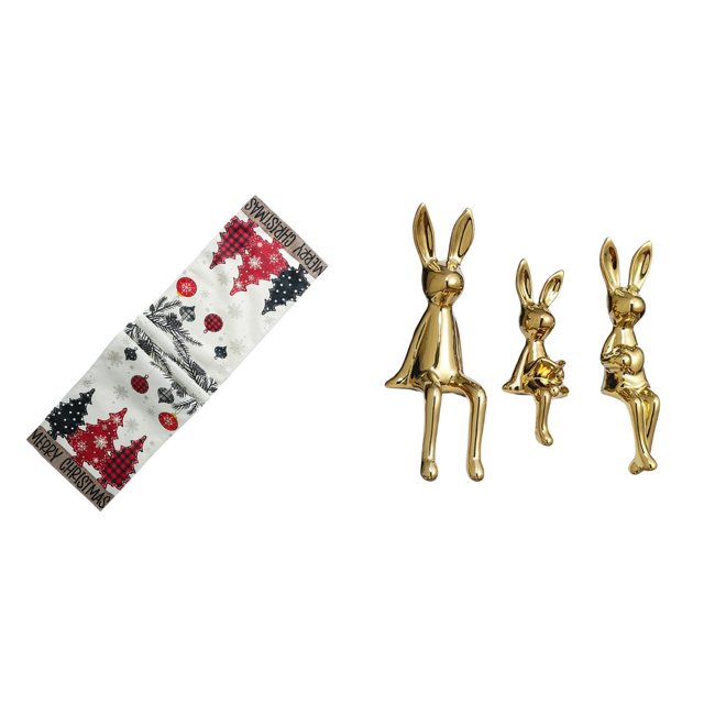 de mesa de conejo navideño, bufanda de tocador, mantel reutilizable de de invierno para de Navidad, armario, mesa de centro nav