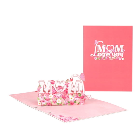 TopLLC 3D Paper Greeting Cards,Alphabet Card Gift Cards Paper MOM Love You Suddenly Up Card, Best Mom, For Mother, Wife, Anyone - 5.9x 7.9in Cover on Clearance