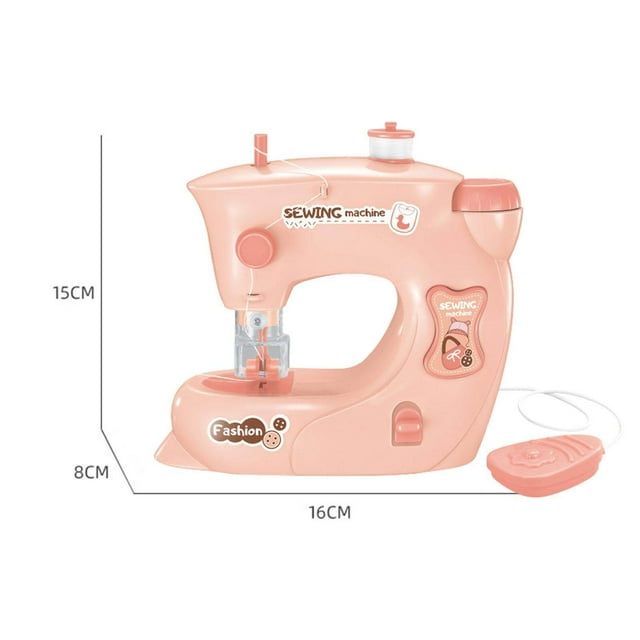 pitrice Machine à Coudre Portable pour Enfants Éducative Intéressante pour la Maison Rose