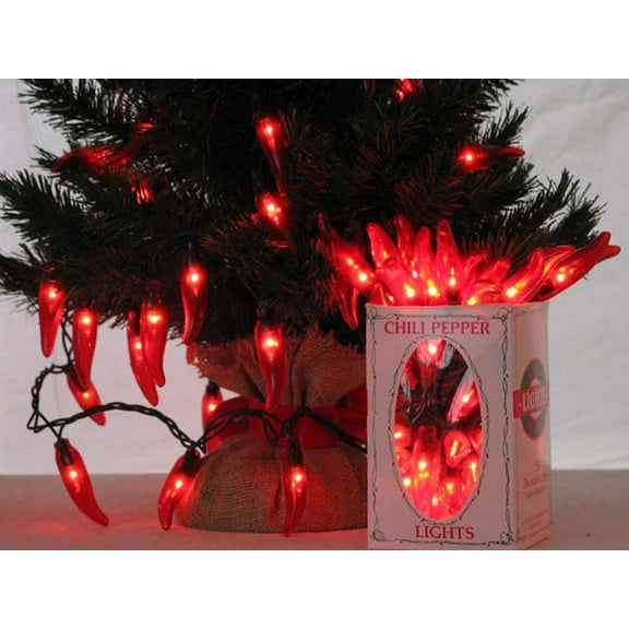 Chili pepper string lights - LED 50 lights - CHERRY RED Style - ALL RED - Valentines Day - made in AMERICA - Free Ship