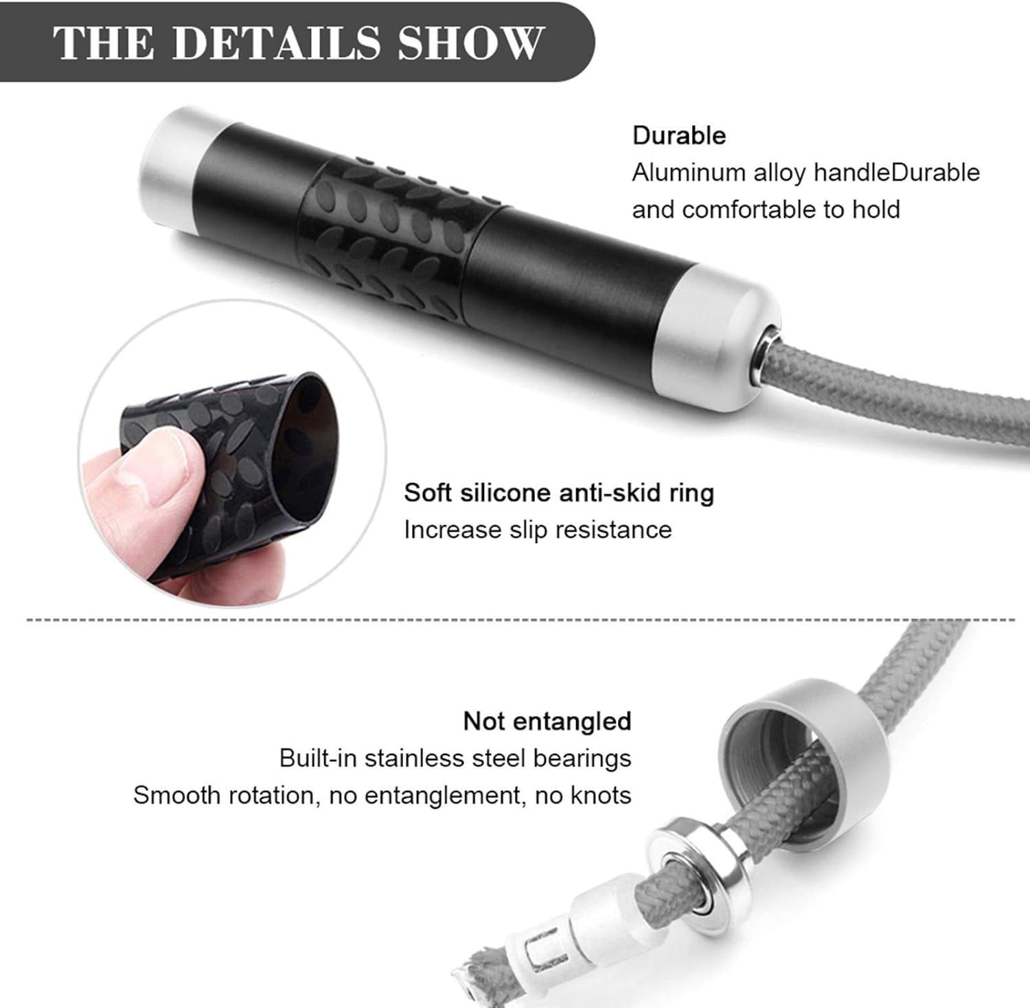 Weighted Jump Rope for Workout Fitness(1LB), Tangle- Ball Bearing  Speed Skipping Rope for MMA Boxing Weight-loss, Handle Adjustable Length 9MM Fabric +9MM Solid PVC Rope