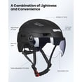 thumbnail image 6 of Adult Bike Helmet with USB Rechargeable LED Front and Back Light Mountain&Road Bicycle Helmets for Men Women Removable Goggle Cycling Helmet E3-10L, 6 of 8