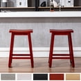 thumbnail image 2 of 29" Inch Solid Wood Saddle Counter Stool (Set of 2), Black, 2 of 5