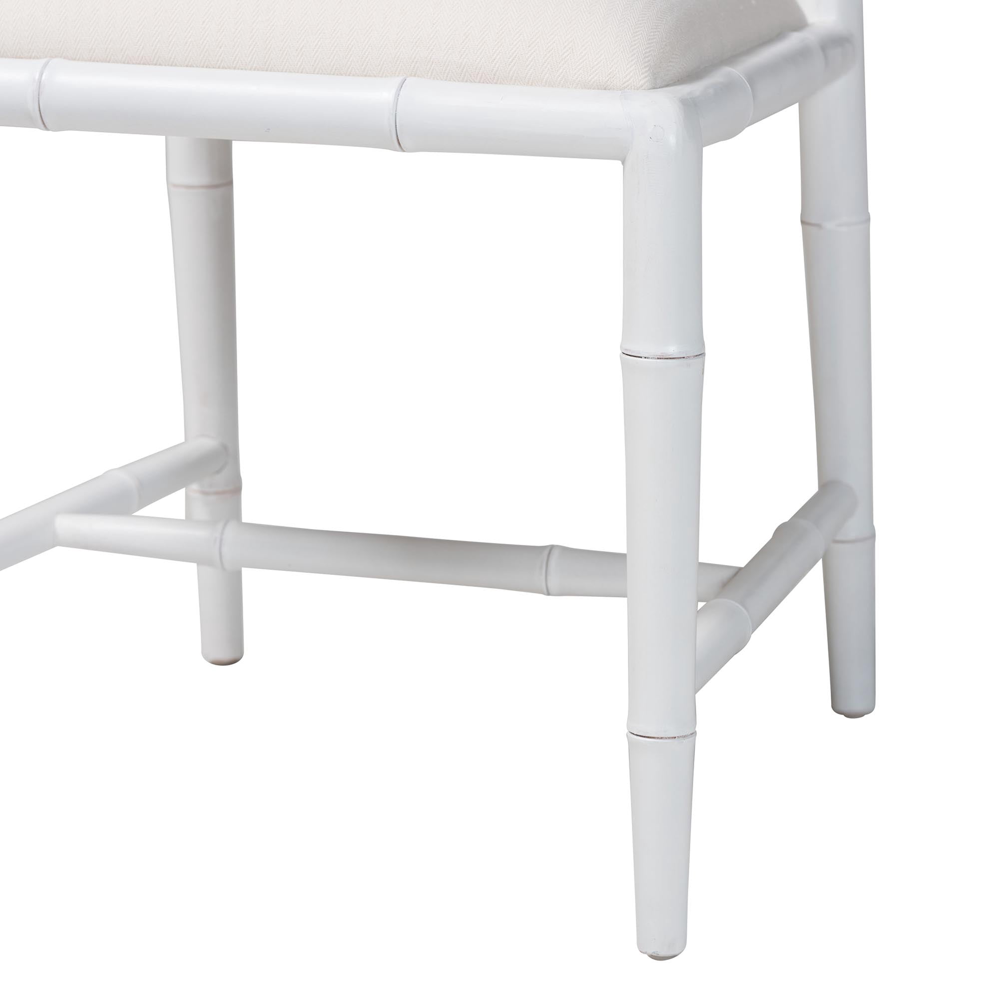 bali & pari Boone Boho Dining Chair, Dining Height 20.10", White
