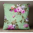 thumbnail image 3 of S4Sassy Floral Print Decorative Green Sofa Coshion Cover Square Pillow Case - Choose Size, 3 of 4