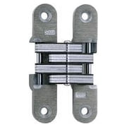 SOSS 212 Stainless Steel Invisible Hinge with Holes for Wood or Metal Applications, Mortise Mounting, Satin Stainless Steel Exterior Finish