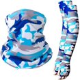 thumbnail image 2 of Summer Bandana UV Protection Face Cover Neck Gaiter Scarf and Ice Silk Cooling Arm Sleeves With Thumb Holes, 2 of 5