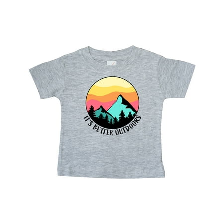 

Inktastic It s Better Outdoors Mountains at Sunset Gift Baby Boy or Baby Girl T-Shirt