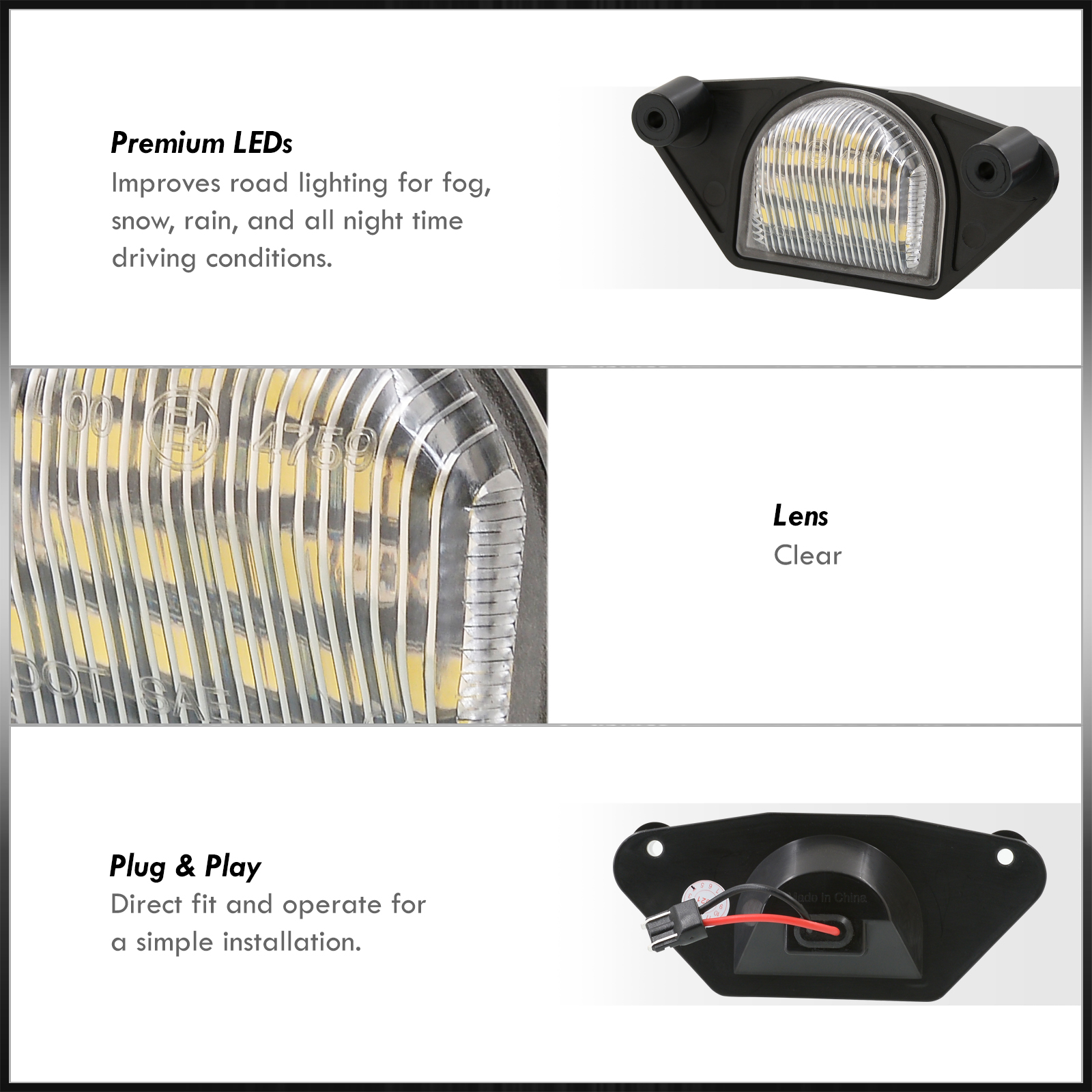 AJP Distributors SMD LED Bulb License Plate Lights Tag Lamps Set Compatible/Replacement For Chevrolet Corvette C4 C5 C6 GMC C/K Series S15 Sonoma Pickup 1500 2500 3500 Chevy Impala Monte Carlo S10 SSR
