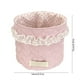 thumbnail image 3 of Cesta de tela para guardar cosas | Organizador cilíndrico de escritorio con diseño de encaje y lunares | Portaobjetos y artículos de papelería de tela rosa o azul, 3 of 6