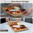 thumbnail image 4 of Bamboo Charcuterie Board Set with Round Tray, Cheese Board Platter, Bowls, Knives & Forks, 9 Piece, 16.4" x 9.8", 4 of 10