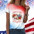 thumbnail image 2 of idosla USA Flag Tee Shirt for Women 4th of July Memorial Day Gift T Shirt Casual Short Sleeve American Proud T-Shirt Tops (Sky Blue, S), 2 of 7