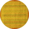 thumbnail image 1 of Ahgly Company Indoor Round Abstract Yellow Modern Area Rugs, 6' Round, 1 of 4
