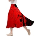 thumbnail image 2 of Nmnitkp Skirts for Women Halloween Print Women's Pleated Skirt Chiffon Elastic Waist A-Line Midi Length Skirt Fashionable Trends Maxi Skirt, 2 of 6