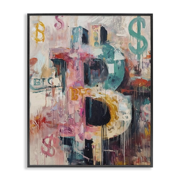 Stupell Industries Street Style Crypto Symbol Black Framed Giclee Art, design by Svetlana Aleynikova