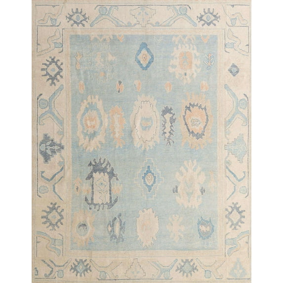 Ahgly Company Indoor Rectangle Abstract Sage Green Oriental Area Rugs, 8' x 10'