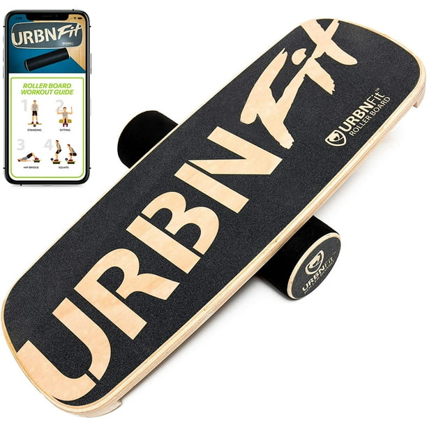 URBNFit Wooden Balance Board Trainer - Roller Board for Snowboard, Surf,  Hockey Training & More -Balancing Exercise Fitness Equipment 