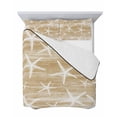 thumbnail image 7 of Quilts Full Size Bedding Set, Light Brown Coastal Starfish Lightweight Quilted Comforter, Nautical Summer Beach Ocean Soft Reversible Bedspread Coverlet with Pillow Covers for All Season, 78" x 90", 7 of 7