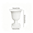 thumbnail image 3 of 2 Pcs Plastic Urn Flower Pots, White Textured Planters for Indoor Outdoor Table Front Door Porch Balcony Wedding Decoration, 3 of 7