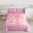 thumbnail image 2 of Homewish Number 4 Bedding Comforter Set,Personalized Birthday Twin Comforter Sets,Pink Lovely Bow Knot Bedding Set For Girls,Luxury Bedroom Decor Reversible,2 Pieces, 2 of 8