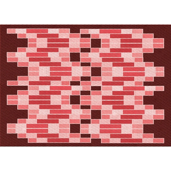 Ahgly Company Machine Washable Indoor Rectangle Transitional Light Coral Pink Area Rugs, 6' x 9'