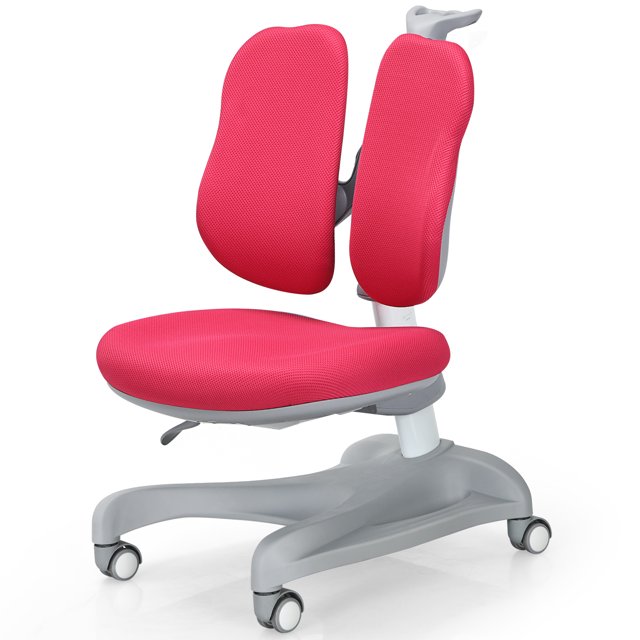 Patiojoy Kids Study Chair w/Lockable Casters Adjustable Height for Growing Child Pink