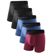 TIICHOO Mens Incontinence Underwear Washable Soft Cotton Men's Urinary Leakproof Underwear 5 Pack(Large, 2 Black/2 Navy Blue/Burgundy)