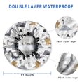 thumbnail image 3 of Shower Caps,Gray Brown Dinosaurs Palms Pattern Waterproof Shower Cap for Women 4 Pieces,Double Reusable Hair Cover for Shower PEVA Elastic Stretch Hem, 3 of 7
