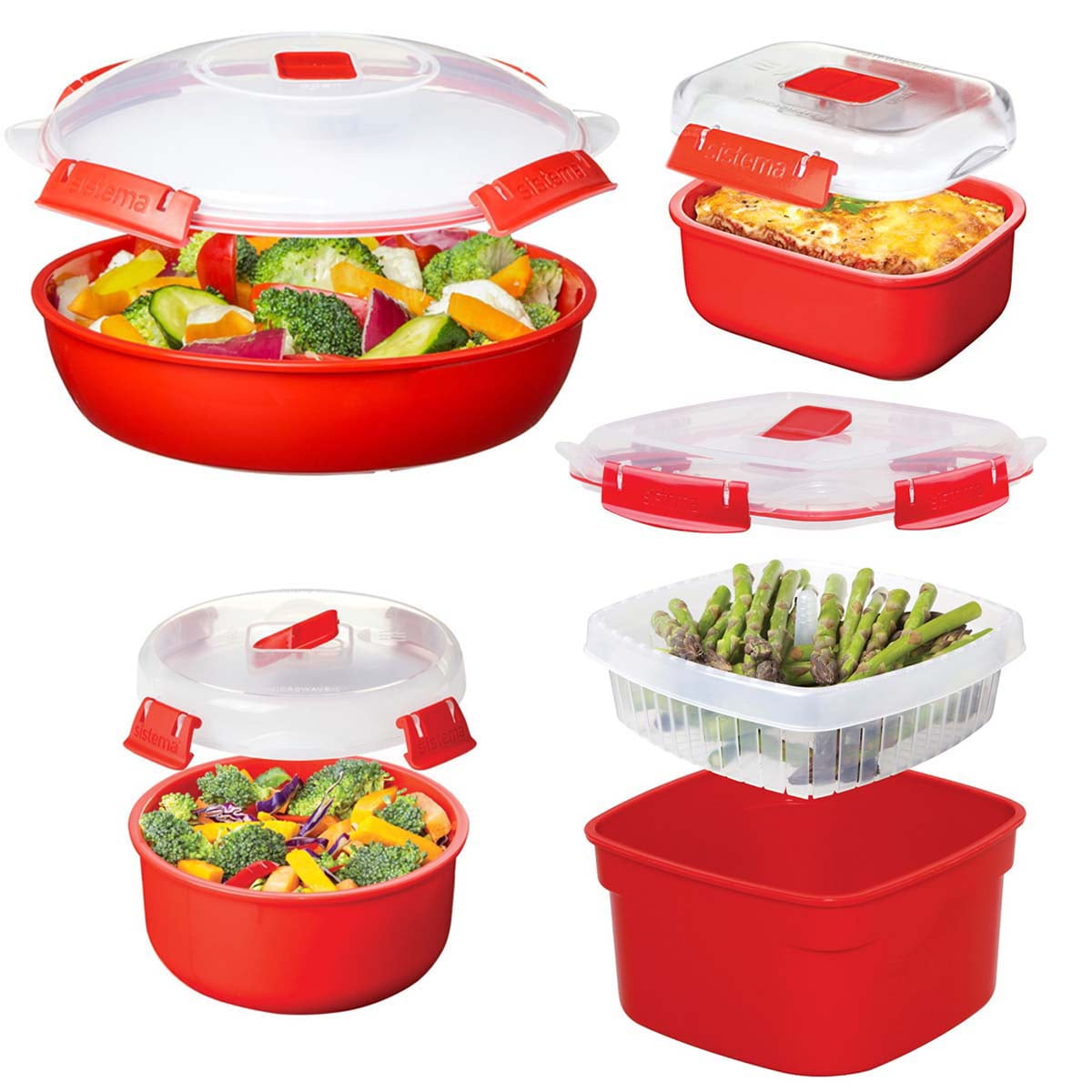 Sistema (8pc) Microwave Cookware & Food Storage Container Set With