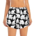 thumbnail image 2 of Balery Cute Cartoon Polar Bear Pantalones cortos deportivos para mujer con forro y dos bolsillos, elásticos, para entrenamiento, gimnasio, yoga-Large, 2 of 7