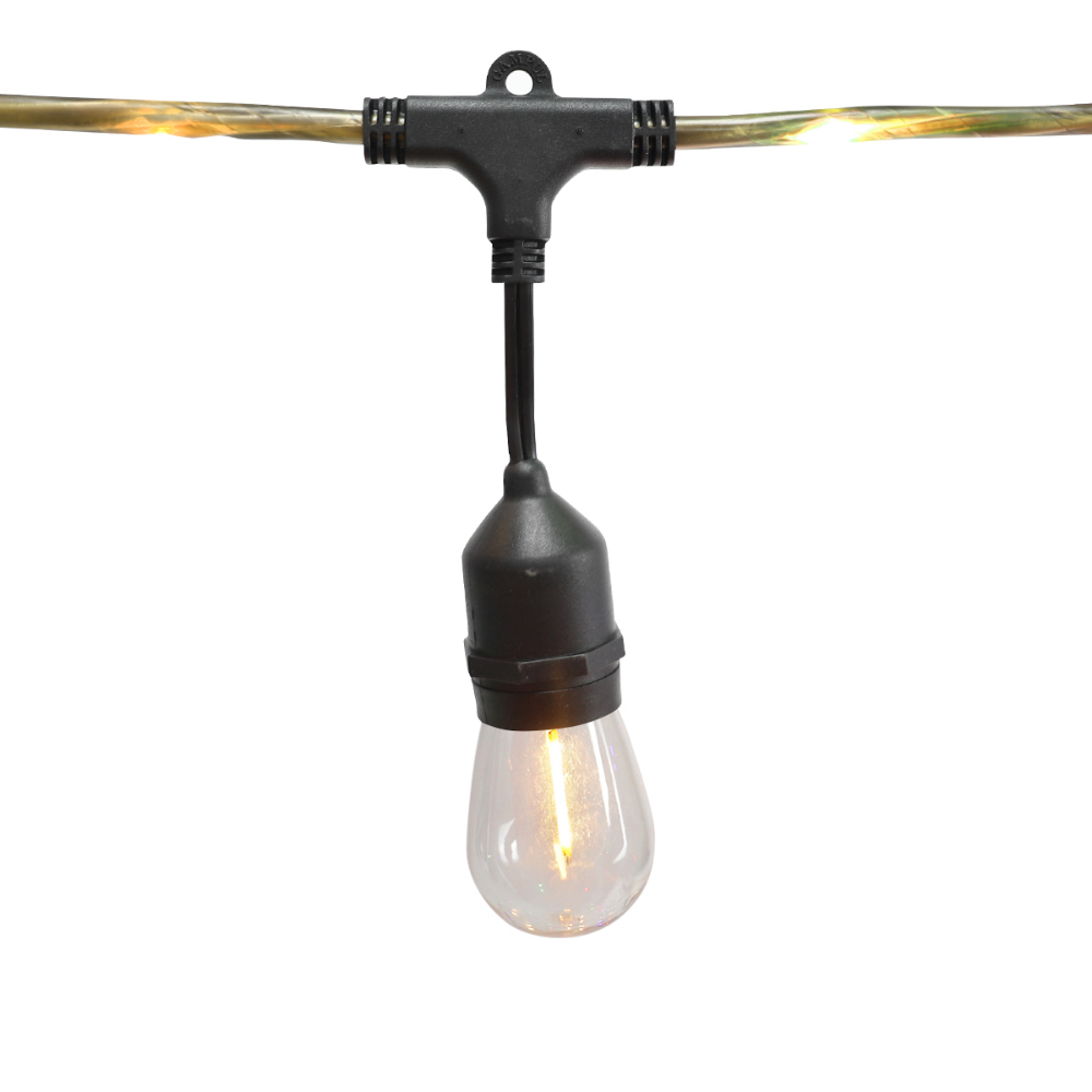 Wiiloke Outdoor 20 ft plug-in 10 S14 Bulbs Soft White LED Firefly Cord String Lights