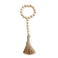 thumbnail image 1 of Nordic Wood Beads Garland with Tassel Farmhouse Beads Rustic Country Kids Home Wall Decor, Type 3, 1 of 10