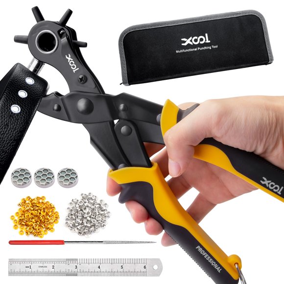 Kit de herramientas para ojales Hole Punch, 2 en 1, 2 en 1, de piel con 200 ojales