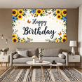 thumbnail image 6 of Yatrandify Floral Design Happy Birthday Banner Decorative Sunflower Butterfly Backdrop for Celebration Spring Party Outdoor Event, 6 of 7