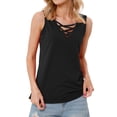 thumbnail image 3 of Nlife Women Sleeveless Criss Cross V Neck Casual Tank Top Basic Summer Outfits, 3 of 7