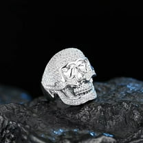 Moissanite Rings for Men Engagement Ring Mens skull rings Diamond Wedding Bands 18K Sterling Silver Moissanite Promise Rings Moissanite Jewelry for Men