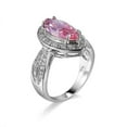 thumbnail image 5 of Gems Jewels 2.80 Ctw Marquise Cut Pink Sapphire & Diamond Wedding Anniversary Engagement Halo Ring 14K White Gold Plated 925 Sterling Silver 925 Sterling Silver -6.5, 5 of 5