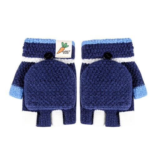 2 Pairs Toddler Girls Winter Thermal Gloves with Flip Top for Cold Weather Gift