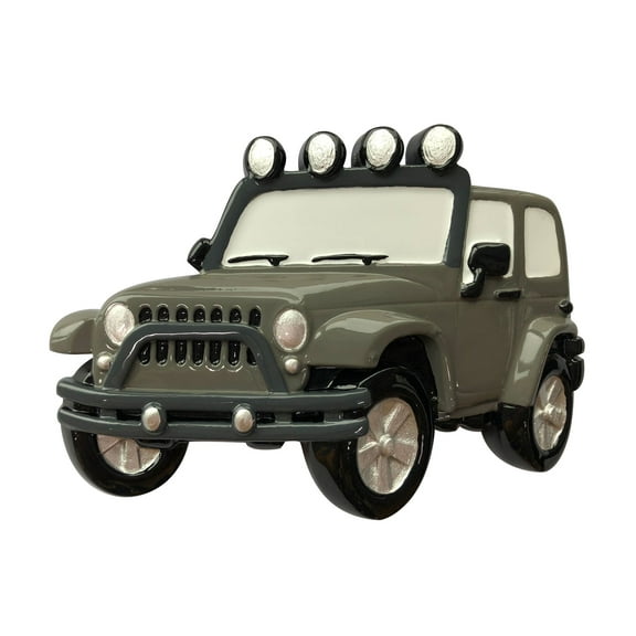 compatible with Car_Jeep 4X4 GREY Personalized Christmas Ornament - Hand Personalized Christmas Ornament - Christmas Decoration for Tree