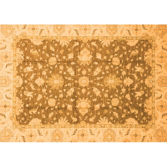 Ahgly Company Indoor Rectangle Oriental Orange Traditional Area Rugs, 4' x 6'