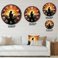 thumbnail image 4 of Designart "In Harmony with Orange and Black Yoga III" Yoga Oversized Wall Clock, 4 of 5